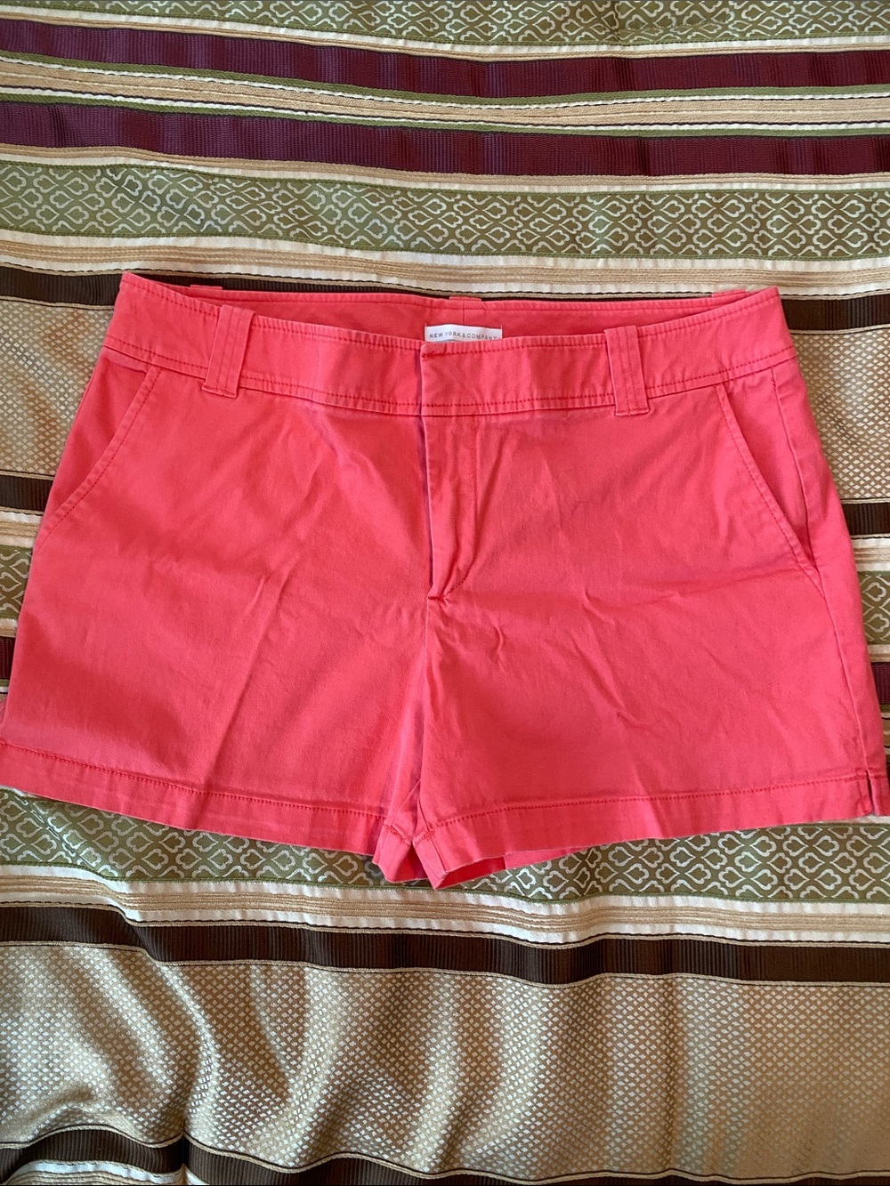 New York & Company Coral Pink Chino Shorts